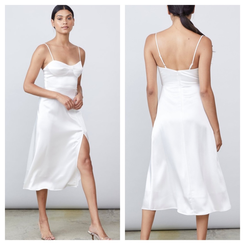 Allen Schwartz Daphne Bustier Dress White Midi